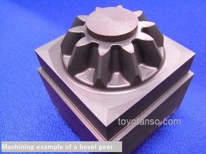 Machining example of a bevel gear electrode using copper graphite.png